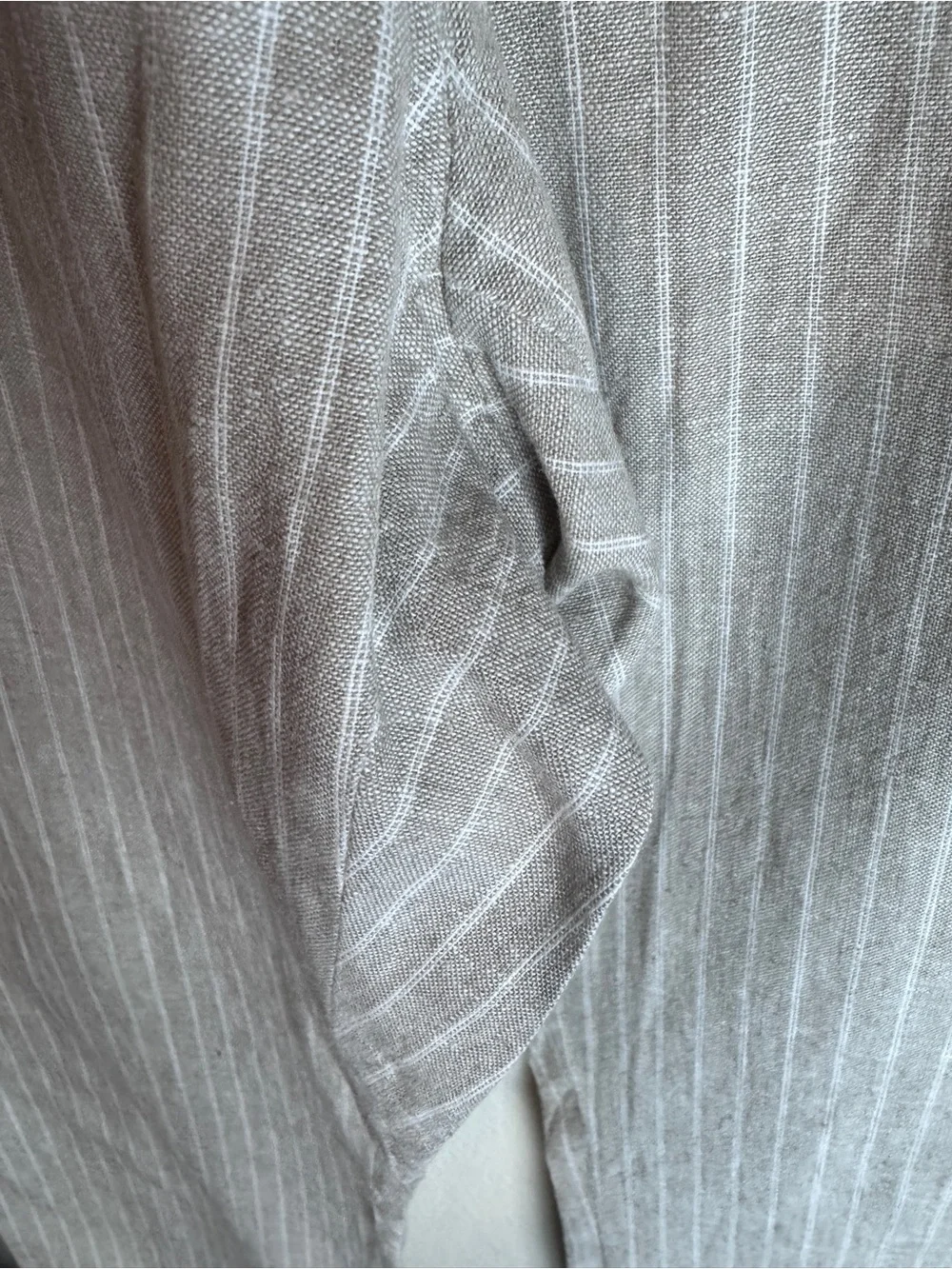 Perry Ellis Men’s Linen Classic Fit Beige/White Pinstripe Dress Pants 36/32